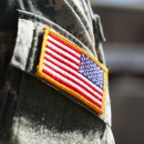 American flag on military sleeve