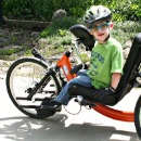 Child on handcycle